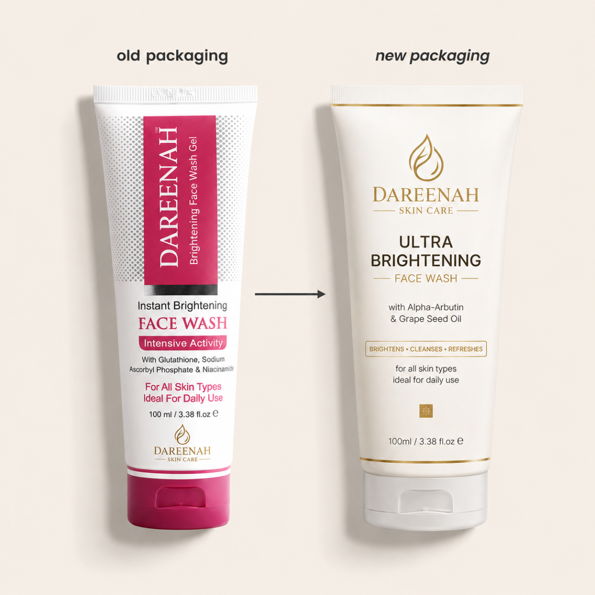Dareenah Ultra Brightening Face Wash – Alpha Arbutin & Vitamin C